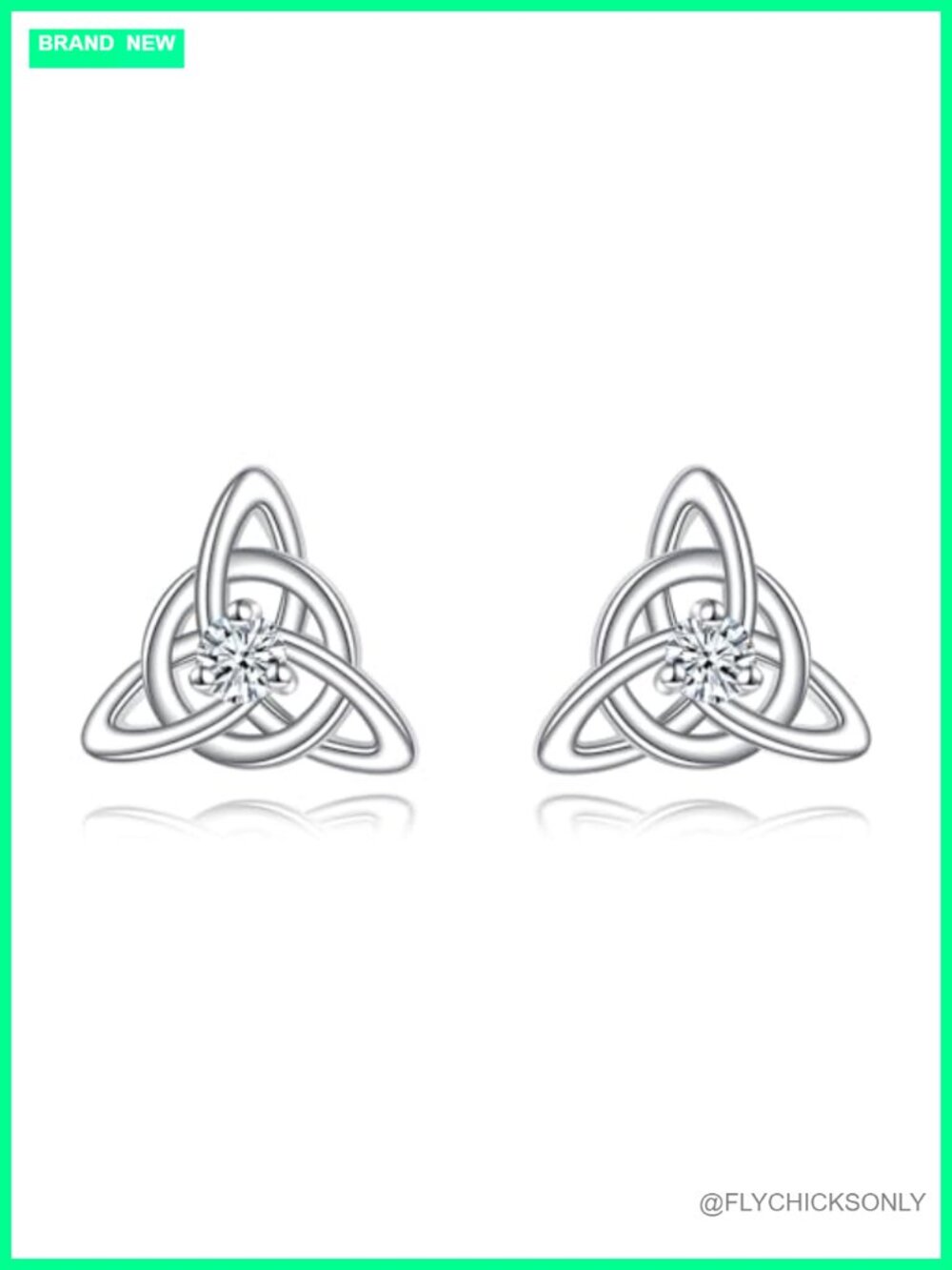 0.2ct Lab Grown Diamond Celtic Knot Stud Earrings in Sterling Silver